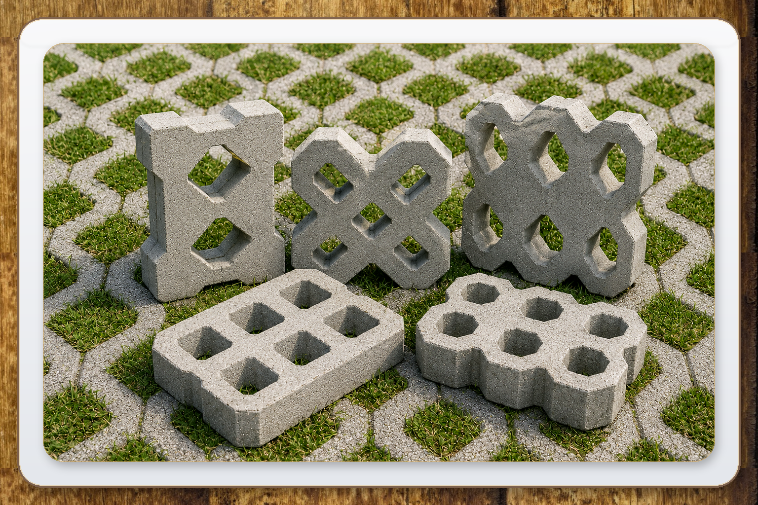 Premium grass paver eco blocks manufactured by SGD Unique Blocks & Pavers in Mysore, Karnataka