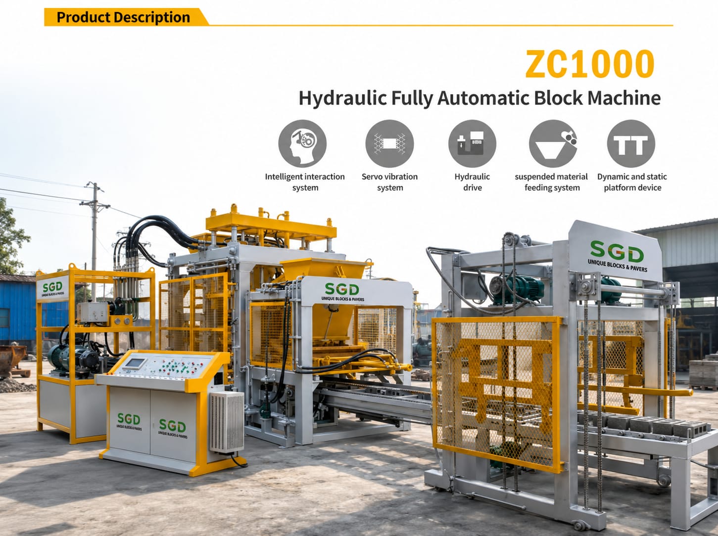 SGD automated factory and production facility in Kumar Beedu, Bogadi, Mysuru for concrete blocks