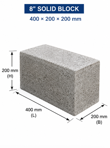 8 Inch Solid Block