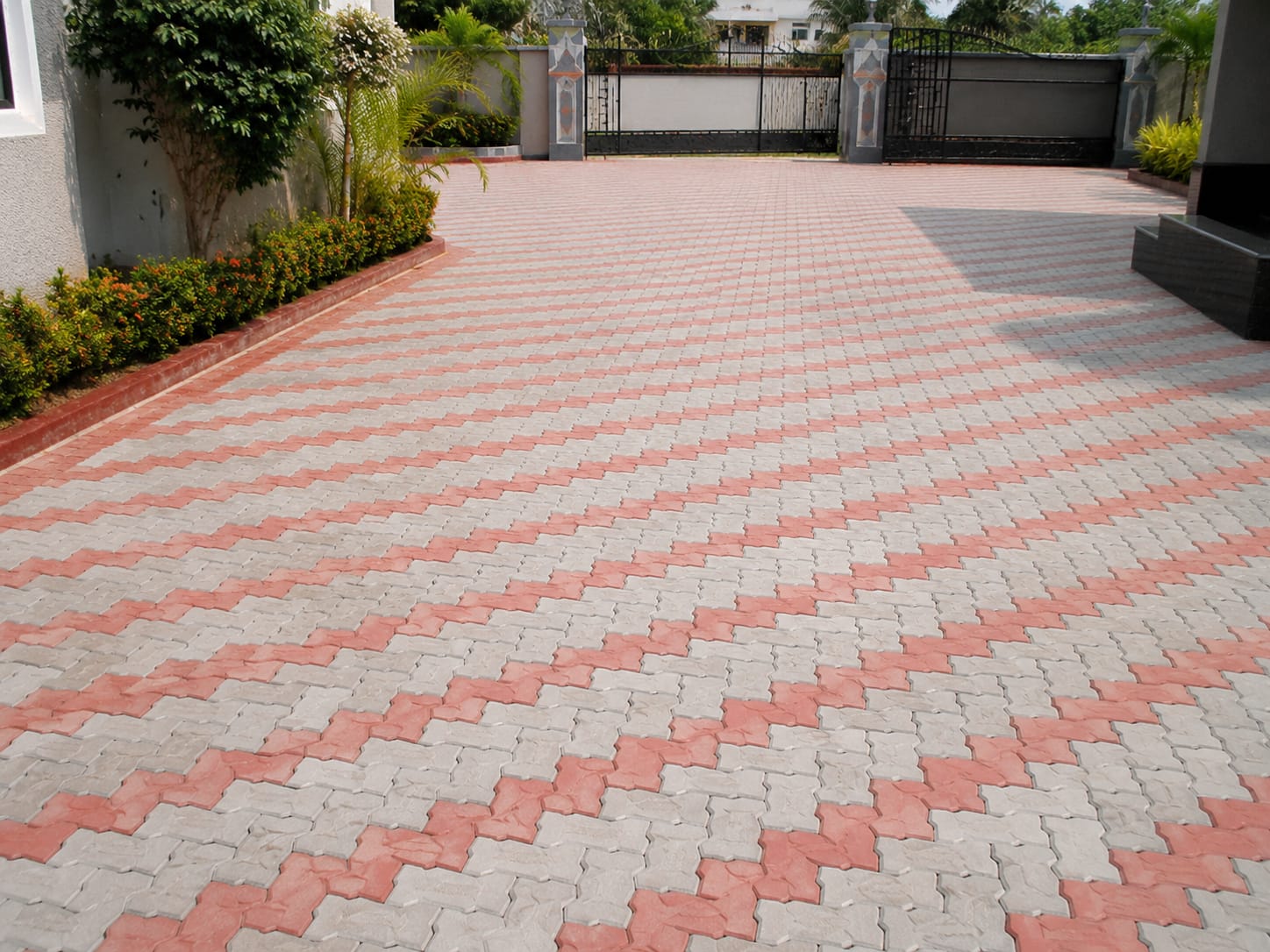 Interlocking pavers driveway by SGD Unique Blocks Mysuru