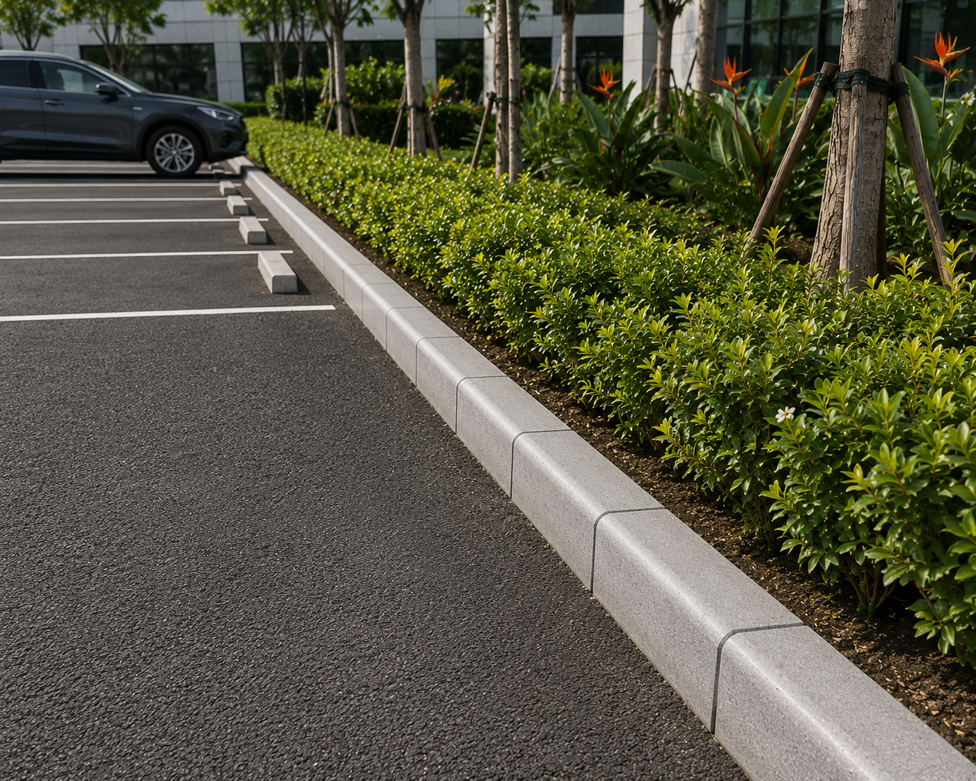 Landscaping kerb stones for clean surface separation in Karnataka