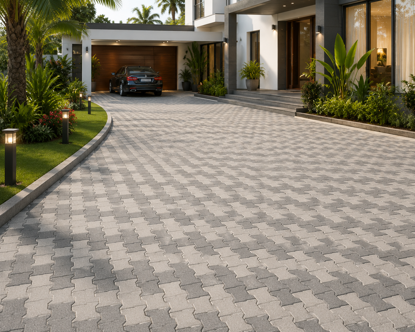 Concrete pavers for driveways and walkways in Karnataka
