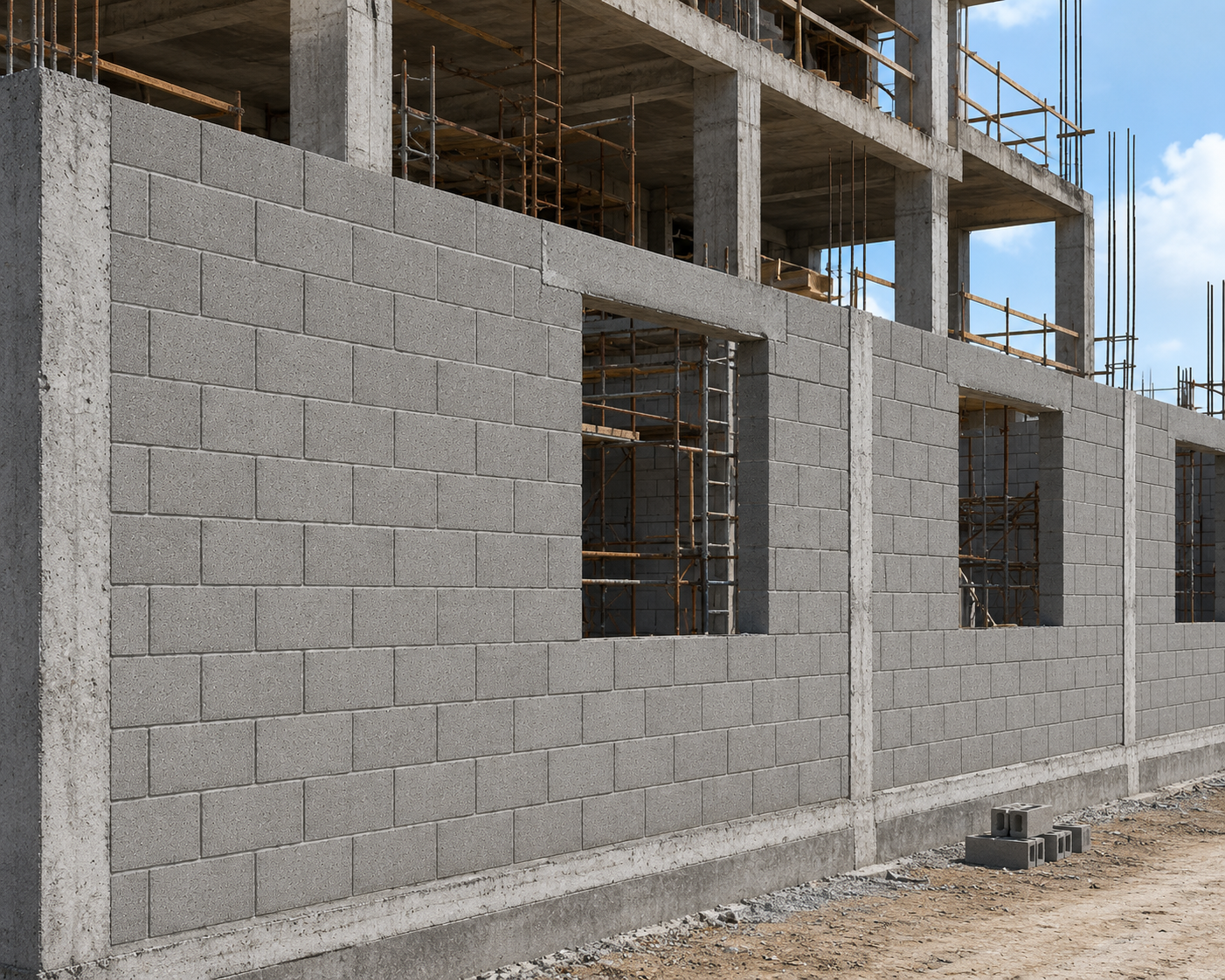 Solid blocks wall construction with SGD products in Karnataka
